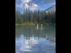 Skinny dipping fun in a alpine lake (very cold lol)