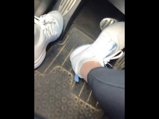 Pedal Pumping in my Sneakers while my Mini Cooper is Running