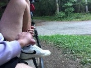 Preview 6 of Taking cock out in public, getting it hard, jerking and cumming.