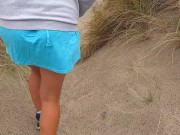 Preview 4 of Pee and fast fuck at the beach like a female dog I get fucked by a stranger