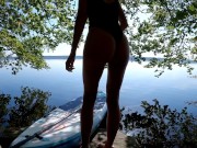 Preview 1 of Caught Cumming in Public on Paddleboard!