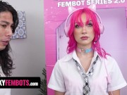 Preview 6 of Freaky Fembots - Cute Gamergirl Sexbot Jazmin Luv Gets Her Pussy Drilled But Keeps Playing