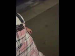 Sissy Stephanie walking into the gloryhole dressed