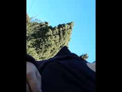 risky walk showing tits in my hometown