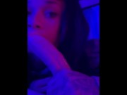 Preview 6 of Trans Girl Deepthroating White Cock