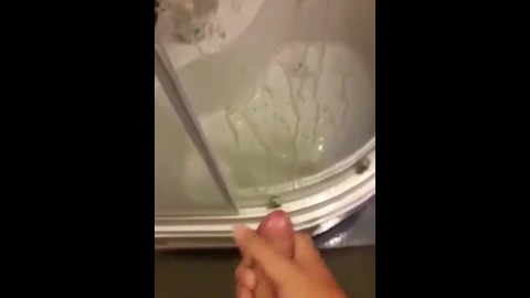 Massive cumshot in the shower ! Biggest cumshot you will ever see