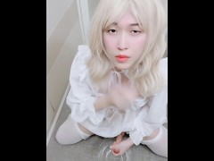 男の娘がシコシコオナニーして自分が出した精液飲んでみた - Screenshot 5 of 16 - Masturbation