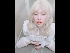 男の娘がシコシコオナニーして自分が出した精液飲んでみた - Screenshot 7 of 16 - Crossdressing