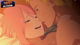 Naruto neukt Sakura Haruno en sperma vernietigt haar poesje