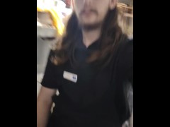 Taking my whole dick and balls out in the stockroom at work