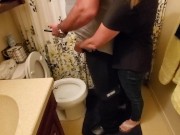 Preview 1 of I tried to help my boyfriend pee by holding his dick