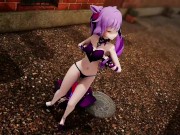 Preview 1 of Keqing Genshin Impact Undress Dance and Street Sex at Night Hentai Creampie MMD 3D Purple Hair