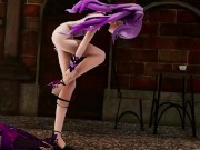 Preview 2 of Keqing Genshin Impact Undress Dance and Street Sex at Night Hentai Creampie MMD 3D Purple Hair