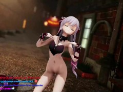 Keqing Genshin Impact Undress Dance and Street Sex at Night Hentai Creampie MMD 3D Purple Hair