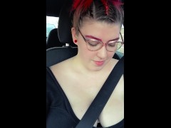 Cashier Flirts With Me While I'm Cumming?! Lush Vibrator in Drive Thru Vlog