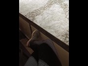 Preview 1 of Public masturbation playing with my wet throbbing pussy in a casino