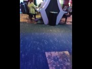 Preview 3 of Public masturbation playing with my wet throbbing pussy in a casino