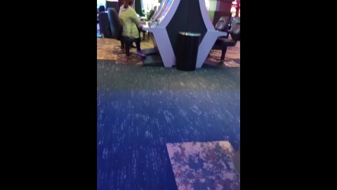 Public masturbation playing with my wet throbbing pussy in a casino