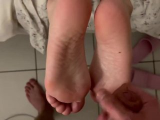 exclusive, babe, cum on feet, french