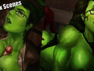 Fuking She-Hulk Gros Cul Vert - Toutes Les Scènes De Sexe Survillance - Derrière Le Doom
