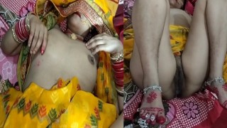 インドの新しい結婚した白人小便ベッドルームセックス