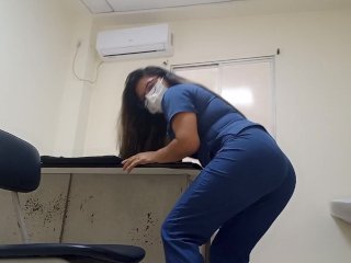 enfermera sexy, porno casero, horny milf, solo female