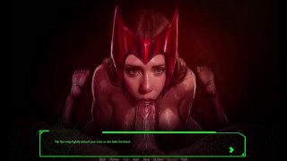 Scarlet Witch gets Drizzle In Cum - All Scarlet Witch Wanda Scenes - Behind The Doom
