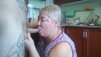 jerking off and giving a blowjob