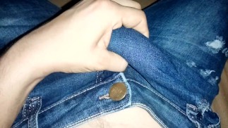Striptease und Sperma auf meine schmal geschnittene Unisex-Bluejeans 🔫🍌💧 spritzen