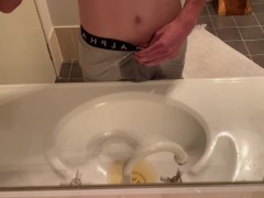 Wetting myself in the sink and finishing the job in the shower