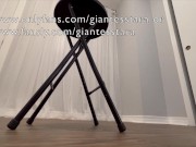 Preview 4 of Giantess Elastic Girl plays with a shrunken couple