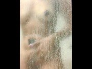 Preview 3 of Girl took a shower and fucks herself in the restroom.
