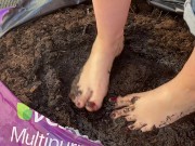 Preview 3 of Pretty Feet Pedicure trampling in wet compost