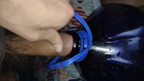 Pissing in a gallon for fun hairy man