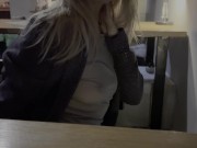 Preview 2 of Wife got so horny when dared to show tits in public in see through shirt in a bar full of people