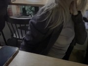 Preview 3 of Wife got so horny when dared to show tits in public in see through shirt in a bar full of people