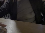 Preview 4 of Wife got so horny when dared to show tits in public in see through shirt in a bar full of people