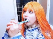 Preview 3 of ⋆˚✿˖°ᰔᩚ🧚🏻‍♀️🦷 Redhead brushes her teeth 🧡🪥˚ ༘ ೀ⋆｡˚