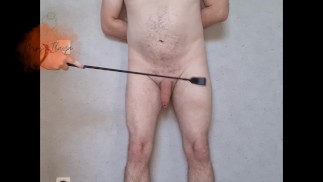 Spanking my sub's dick