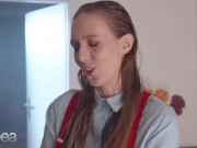 Preview 6 of Lesbea Mia Trejsi and big tits Swedish babe dominant lesbian strapon orgasm