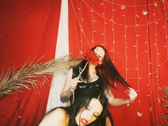 Backstage from the filming of a foot fetish. The beauty is enjoying the process.