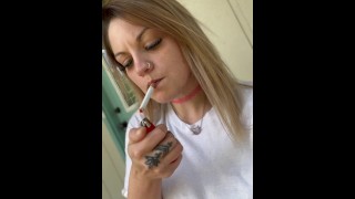 Gorgeous Girl Smoking Her Morning Cigarette