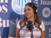 Preview 1 of Rebecca has an orgy with 3 girls, put harness and fucked him | Juan Bustos Podcast