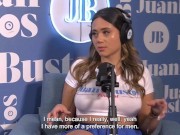 Preview 5 of Rebecca has an orgy with 3 girls, put harness and fucked him | Juan Bustos Podcast