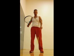 Hitting the tennis ball..that's about it