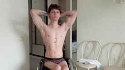 Aggressive jerk off from a muscular handsome man. Sexy masturbation. Powerful orgasm