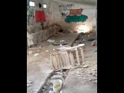 Preview 2 of URBEX: 18 YEARS BOY SHOWS BIG DICK MASTURBATING