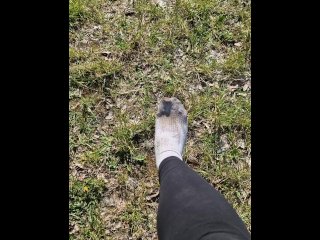 foot worship slave, big tits, long socks, dirty sock worship