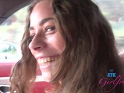 Preview 4 of Drive along the California coast with amateur Renee Rose roadhead and footjob POV