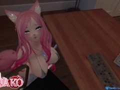 I BOUNCE and BEG for more of your CUM!!! CATGIRL gets COVERED in CUM!!!!